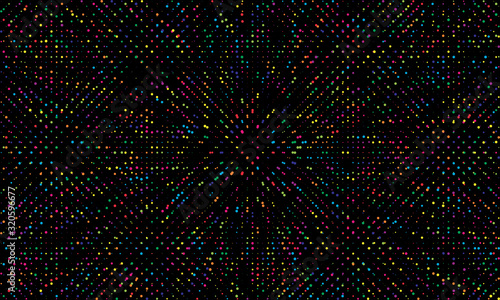 Explosion particles. Color dots. Vector.