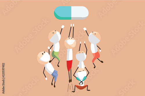 people struggle for corona antivirus drugs