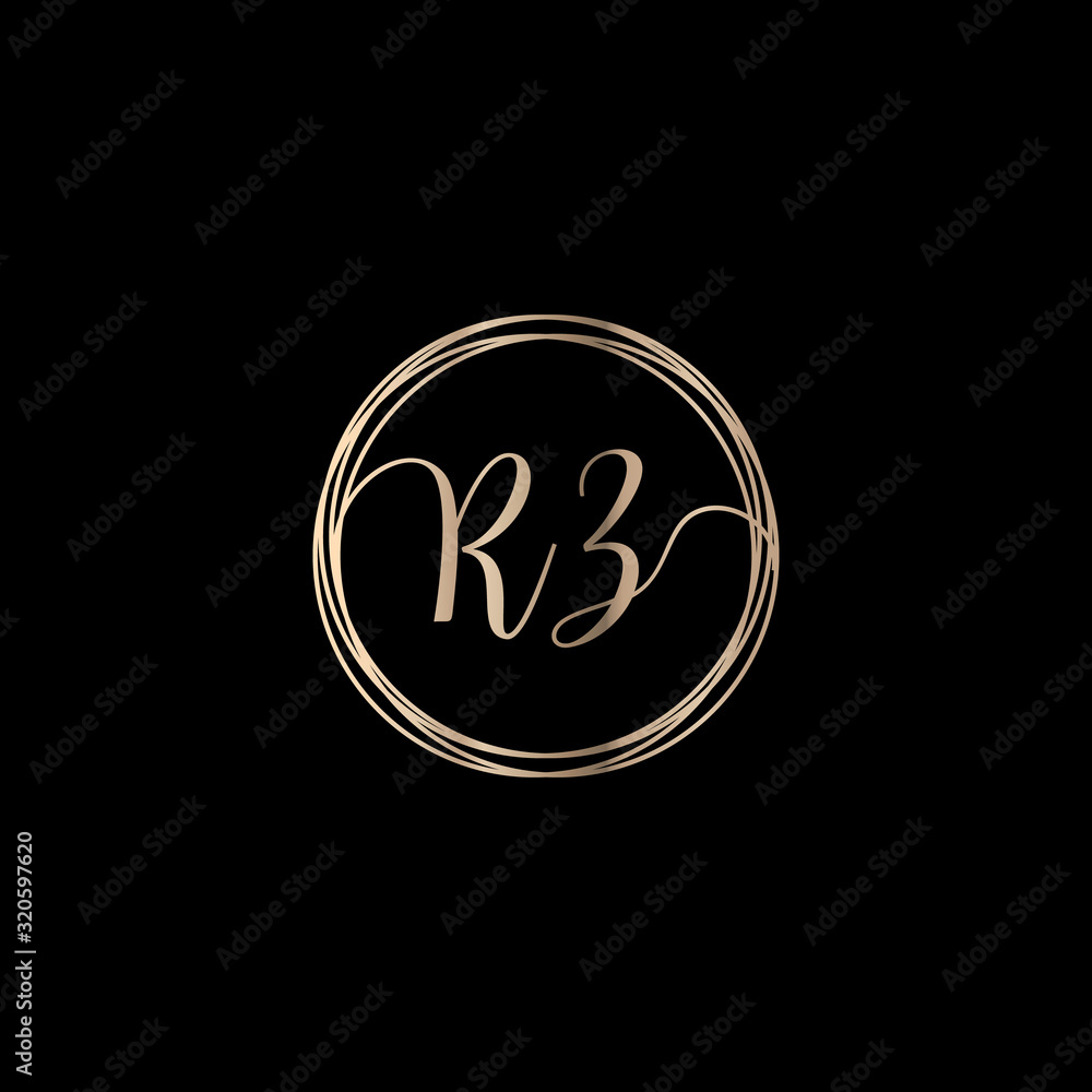Letter R Z logo design with handwriting concept. Creative fashion logo design, couple letter , beauty icon. Logo with hand drawn style for wedding concept -vector Letter R Z logo design with handwriting concept. Creative fashion logo design, couple letter , beauty icon. Logo with hand drawn style for wedding concept -vector