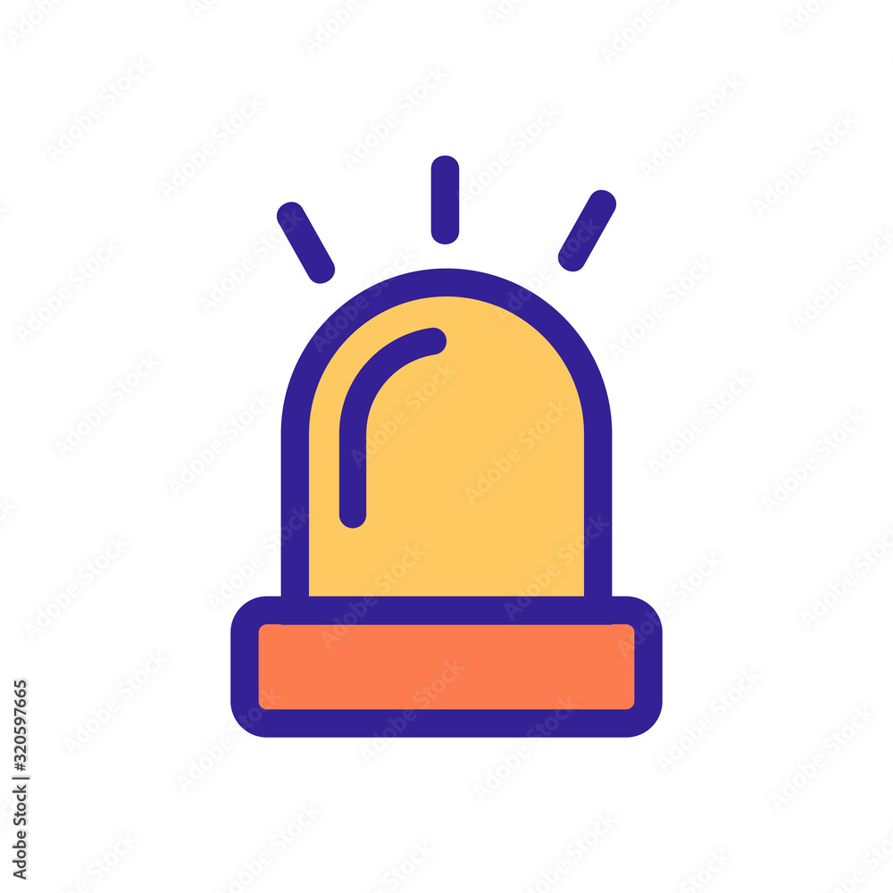 police siren icon vector. A thin line sign. Isolated contour symbol illustration police siren icon vector. A thin line sign. Isolated contour symbol illustration