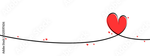 Herz Banner mit Pinselstrich in Rot