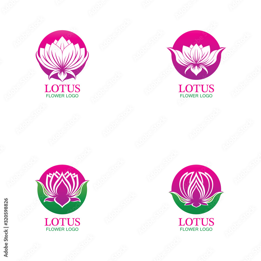 Vector lotus flowers design for spa, yoga class, hotel and resort