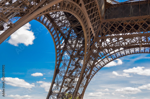 closeup eiffel tower paris france