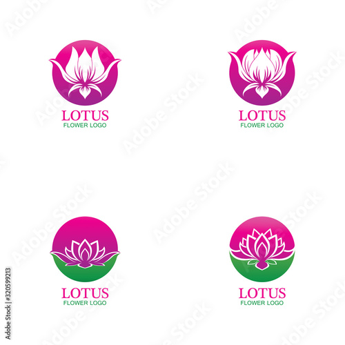 Vector lotus flowers design for spa, yoga class, hotel and resort