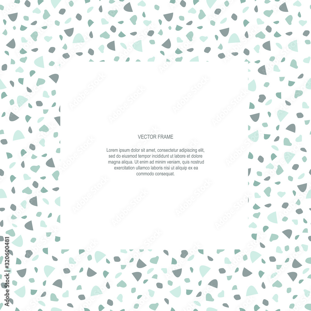 Decorative square border with abstract pattern elements. Text in frame hand drawn template. Ornamental illustration with copy space. Invitation, postcard, greeting card mosaic color design Decorative square border with abstract pattern elements. Text in frame hand drawn template. Ornamental illustration with copy space. Invitation, postcard, greeting card mosaic color design