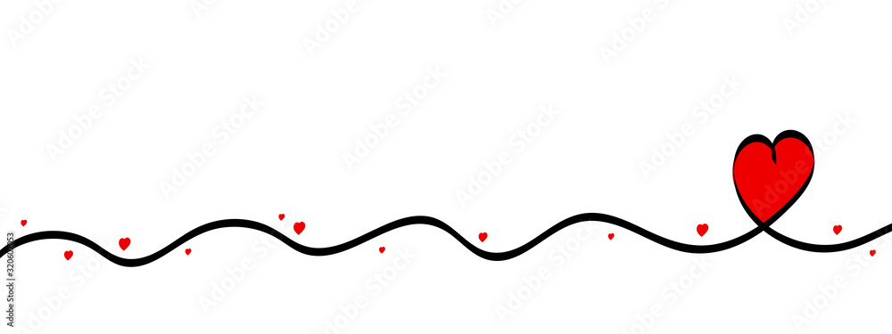 Herz Banner mit Pinselstrich in Rot Herz Banner mit Pinselstrich in Rot