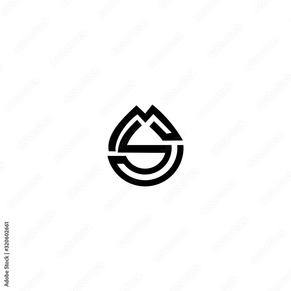 SM MS letter template logo design