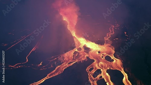 Bubbling lava in the mouth of Nyiragongo volcano, Congo