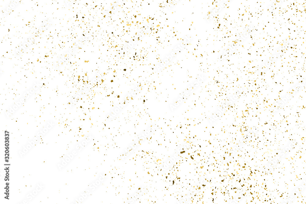 Gold glitter texture isolated on white. Amber particles color. Celebratory background. Golden explosion of confetti. Vector illustration,eps 10.