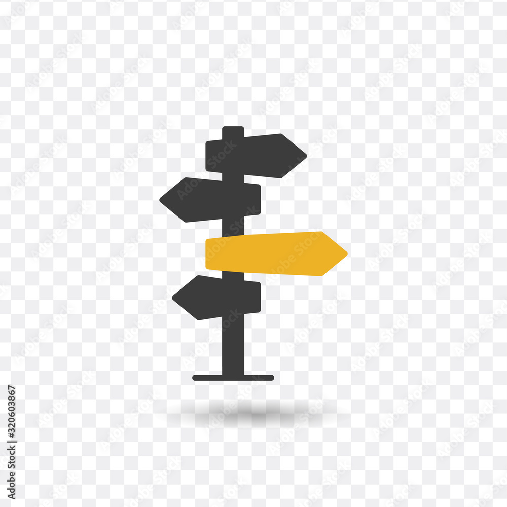 Vector illustration, direction sign in different, destination, choice of directions, travel to different places. Vector illustration, direction sign in different, destination, choice of directions, travel to different places.