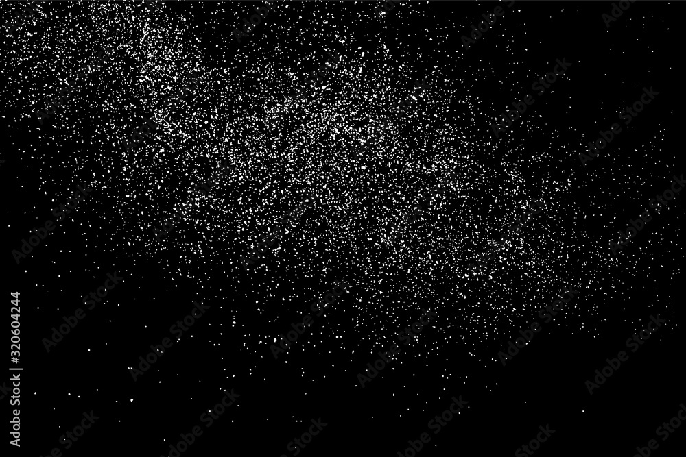 Grain abstract  texture isolated on black background. Noise design element. Distress overlay textured. Vector illustration,eps 10.