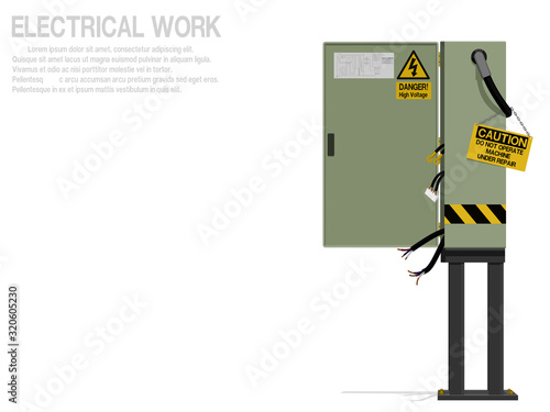 Isolated electrical cabinet on white background
