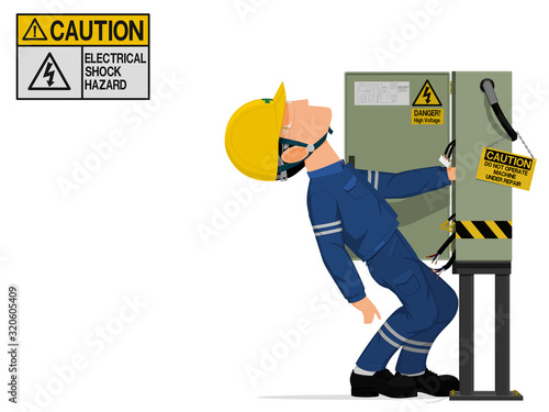 A worker is injured by the electrical shock