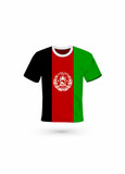 Sport shirt in colors of Afghanistan flag. Vector illustration for sport, championship and national team, sport game
