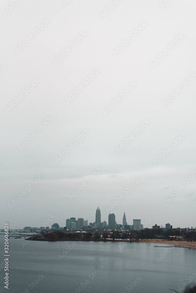 Cleveland Ohio Skyline in Winter