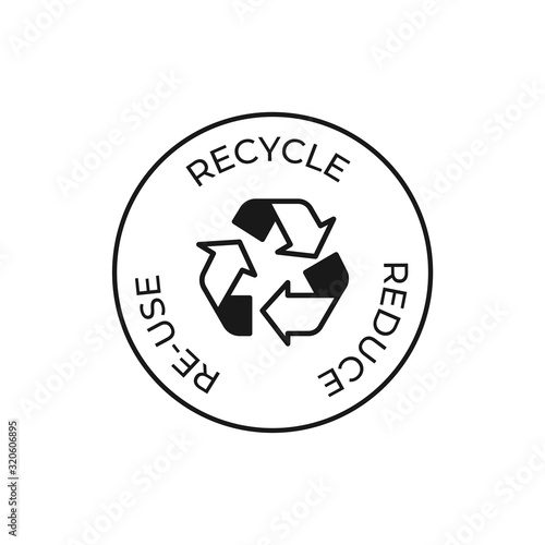 Recycle, reuse, reduce vector icon