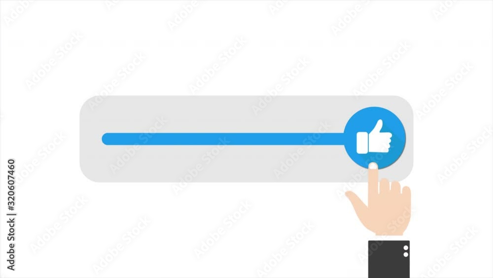Slider with thumb up for social media isolated on white background. Animation 4k video Slider with thumb up for social media isolated on white background. Animation 4k video