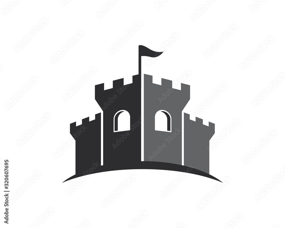 Castle logo template design, icon, symbol