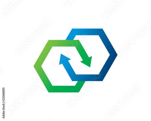 Arrow link logo template design, icon, symbol
