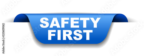 blue vector banner safety first