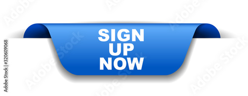 blue vector banner sign up now