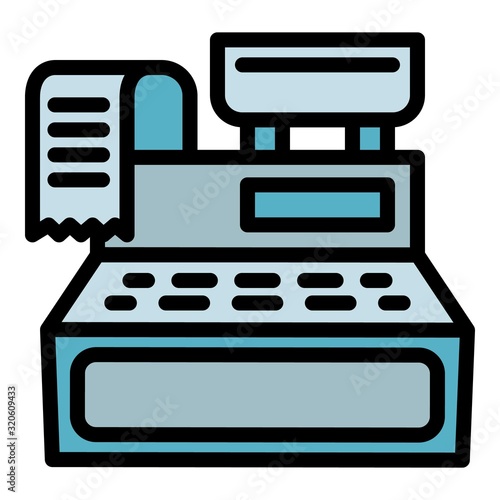 Cashier machine icon. Outline cashier machine vector icon for web design isolated on white background
