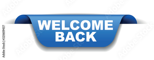 blue vector banner welcome back