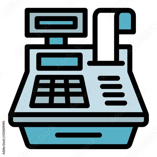 Cashier equipment icon. Outline cashier equipment vector icon for web design isolated on white background