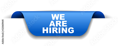 blue vector banner we are hiring