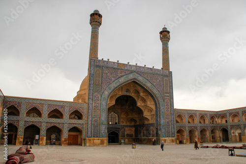 Yazd, Iran - May 15, 2017: the main attraction of the city, the heritage of Persia Jameh Mosque of Yazd.