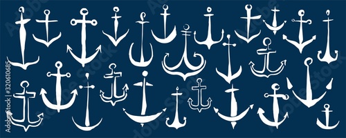 Anchors banner hand painted with ink brush