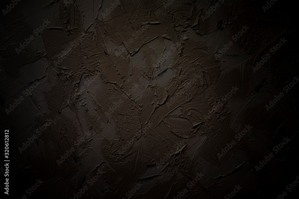 Abstract decorative dark brown background. Art texture with space for text. blank background