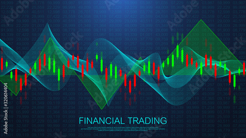 Stock market or forex trading business graph chart for financial investment concept. Business presentation for your design and text. Economy trends, business idea and technology innovation design.