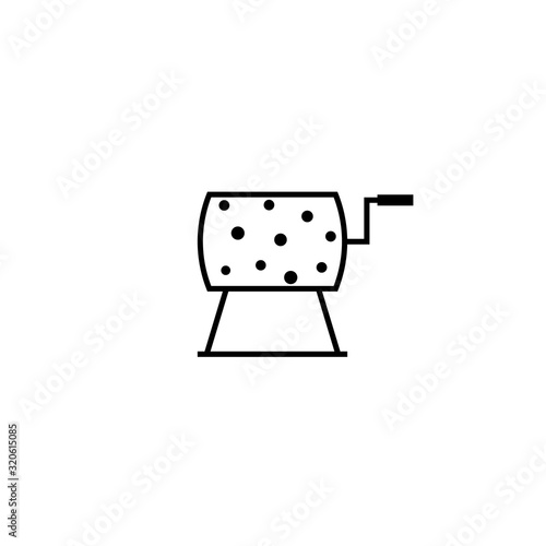 Raffle drum outline icon. Clipart image isolated on white background