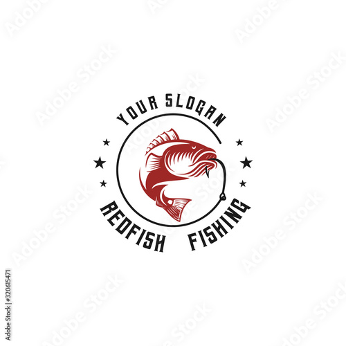 red fish fishing  logo