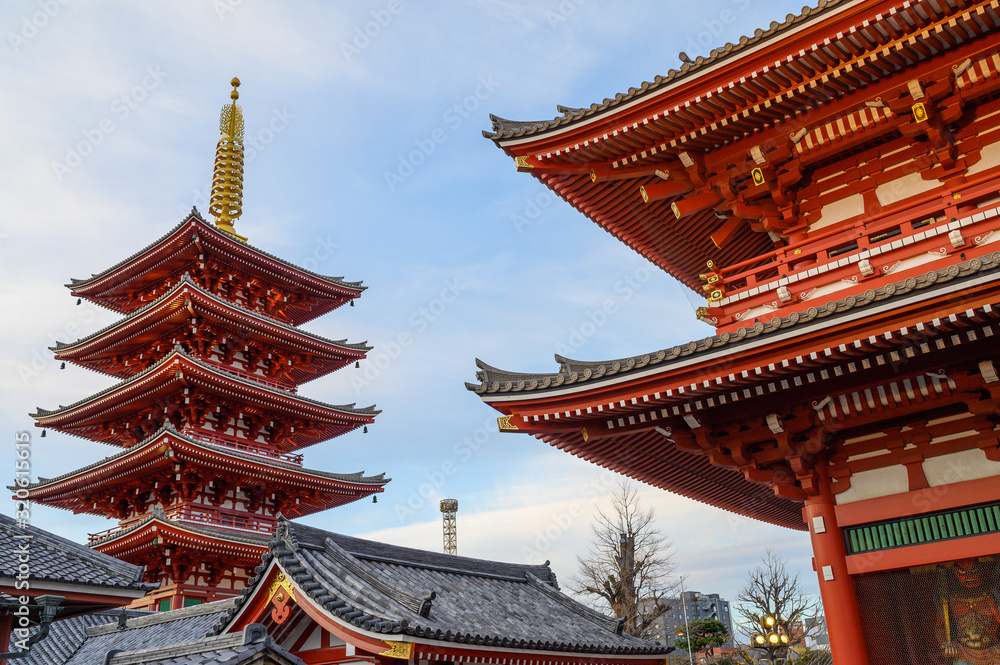 A beautiful corner in Sensoji-ji temple Asakusa, Tokyo A beautiful corner in Sensoji-ji temple Asakusa, Tokyo