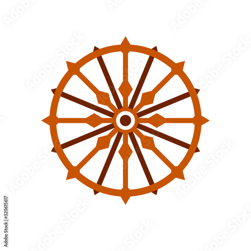 Konark wheel simple icon. Clipart image isolated on white background