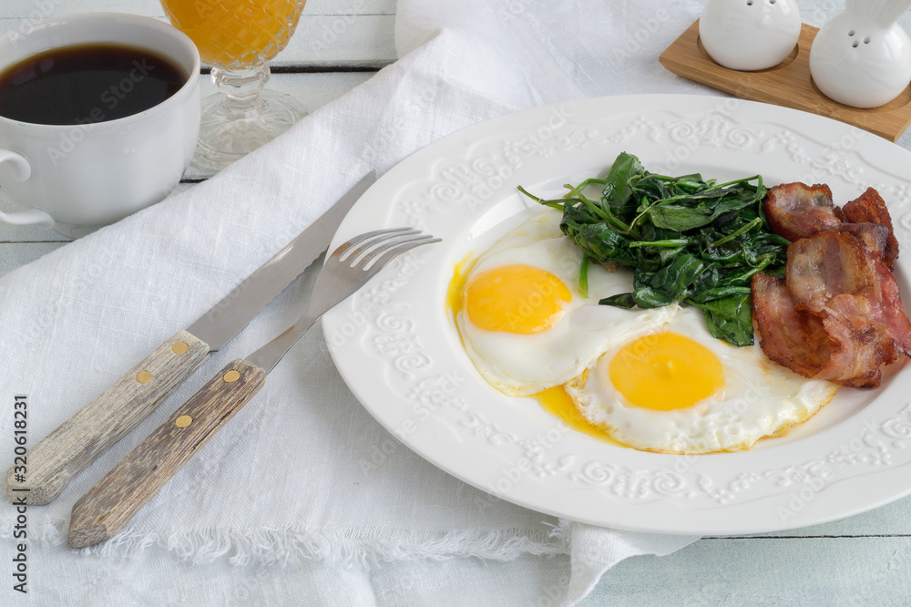 eggs with bacon and spinach eggs with bacon and spinach