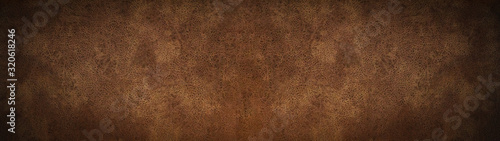old brown rustic leather texture - background banner panorama long pattern