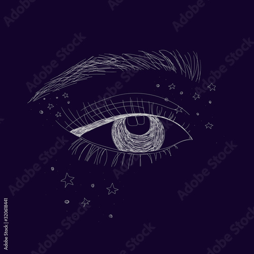 mysterious eye in a fairy-tale strange world