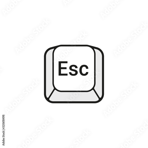 Esc (Escape) keyboard button icon. Vector line icon