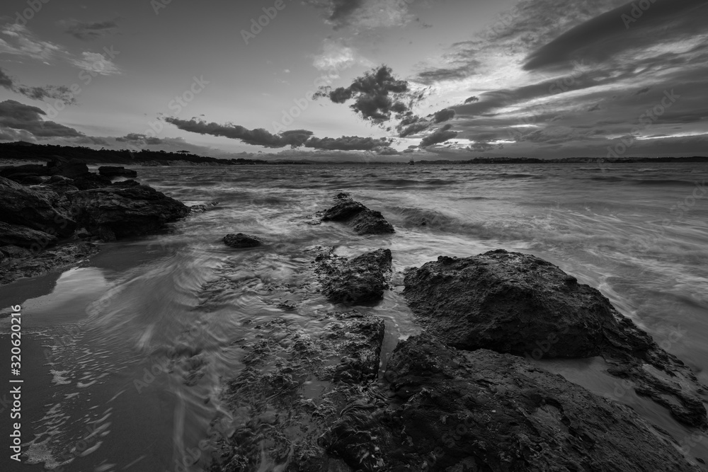 Fototapeta premium Sunset in the Loredo Beach. Cantabria. Spain.