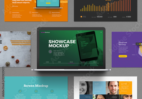 Laptop Presentation Showcase Mockup