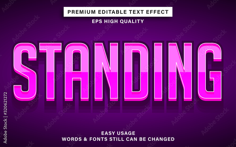 Standing text effect