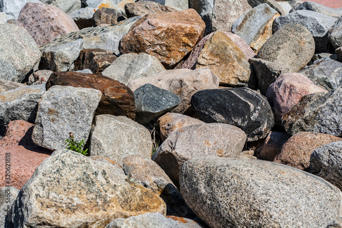 Stones making enforcement of seaside