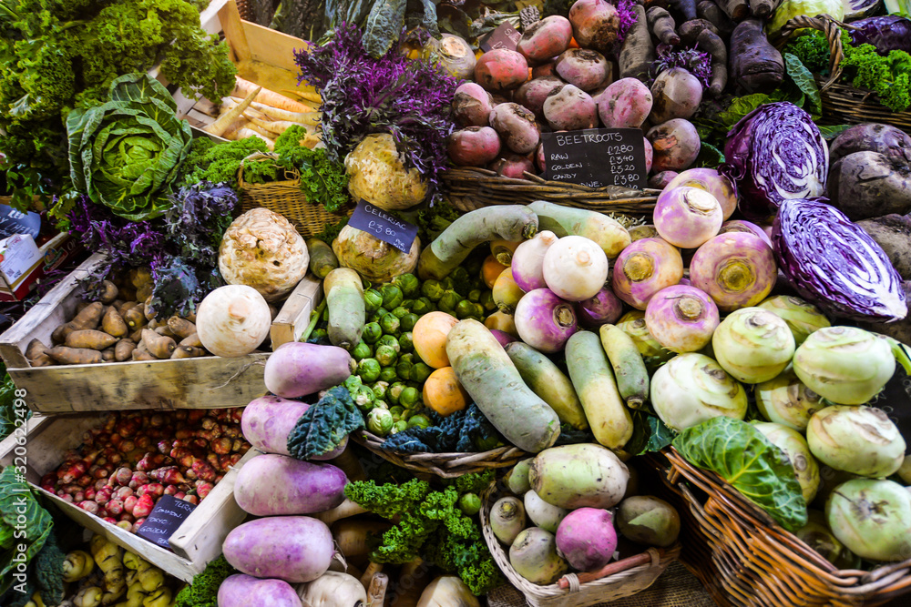 Winter vegetables at Borough Market