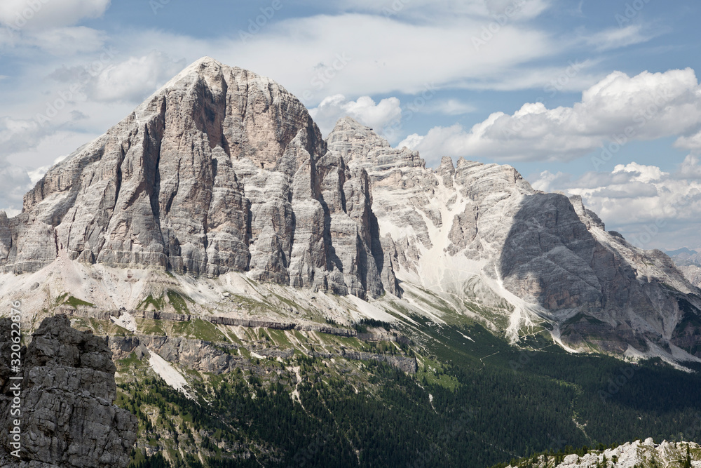 Hike the mountains of Passo Giau. The world famous Dolomites peaks in South Tyrol in the Alps of Italy. Belluno in Europe mountain scenery. Hike the mountains of Passo Giau. The world famous Dolomites peaks in South Tyrol in the Alps of Italy. Belluno in Europe mountain scenery.