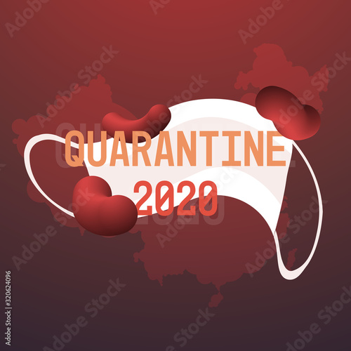 epidemic MERS-CoV bacteria icon floating influenza virus cell wuhan coronavirus 2019-nCoV pandemic medical health risk quarantine 2020 concept chinese map background horizontal vector illustration