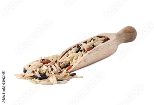 Wallpaper Mural Mix of brown rice and scoop isolated on white Torontodigital.ca