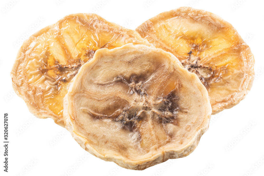 Banana chips isolated, paths Banana chips isolated, paths